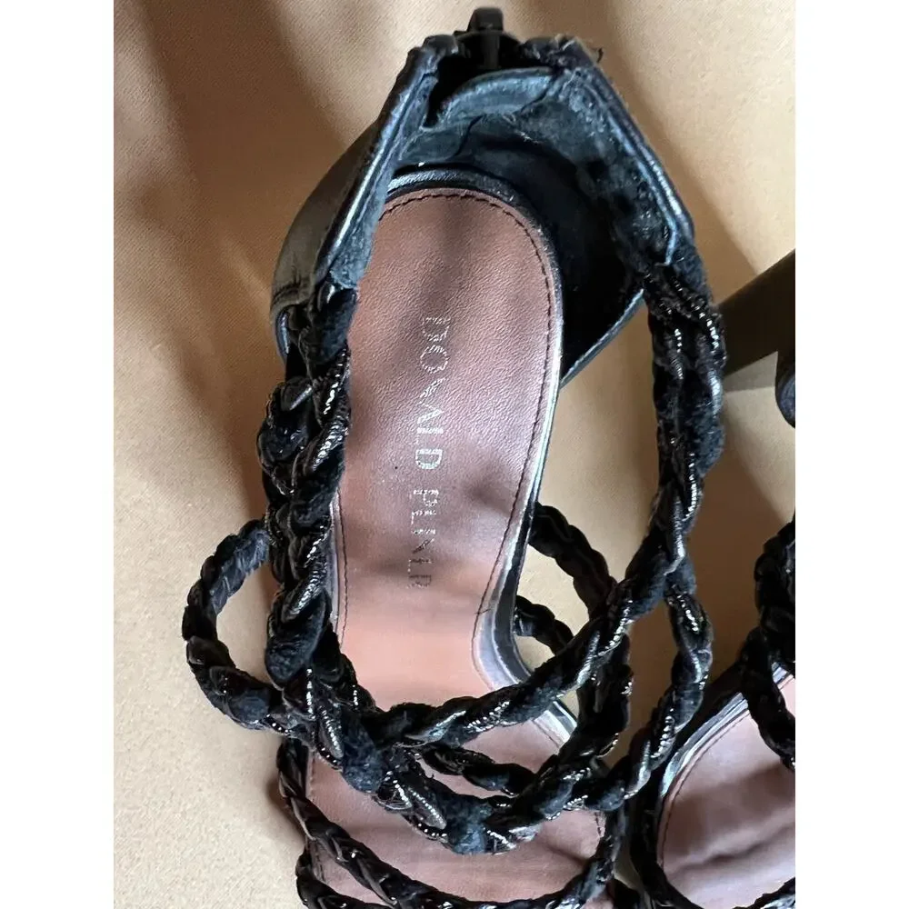 Donald J. Pliner Seska Black Braided Block Heel Strappy Sandal 8